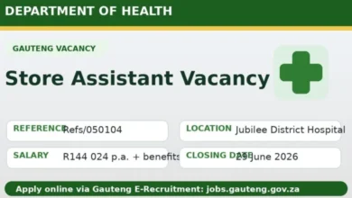 Department of Health Store Assistant Vacancy 2026