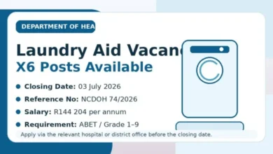 Department of Health Laundry Aid Vacancies