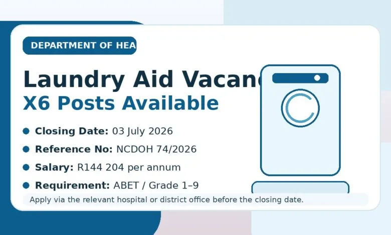 Department of Health Laundry Aid Vacancies